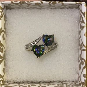 Two hearts ring size 7
